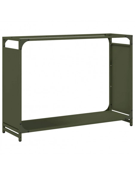 Rastrelliera per Legna da Ardere Verde Oliva 90x28x65 cm