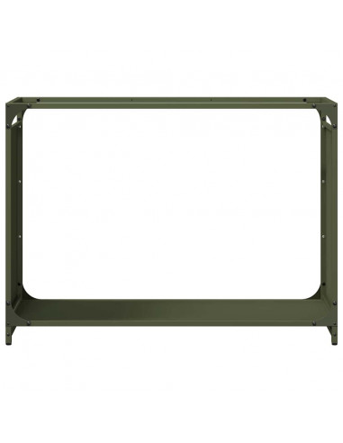 Rastrelliera per Legna da Ardere Verde Oliva 90x28x65 cm