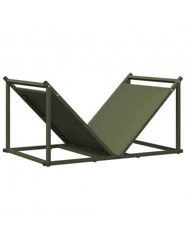 Rastrelliera per Legna da Ardere Verde Oliva 70x43x34,5 cm