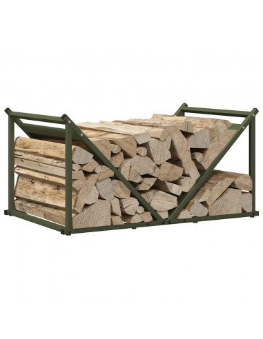 Rastrelliera per Legna da Ardere Verde Oliva 70x43x34,5 cm