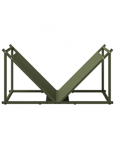 Rastrelliera per Legna da Ardere Verde Oliva 70x43x34,5 cm