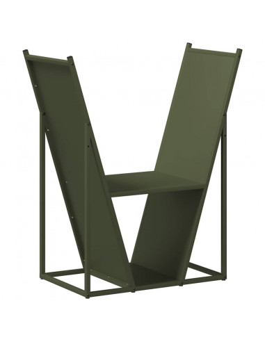 Rastrelliera per Legna da Ardere Verde Oliva 69,5x35x81 cm