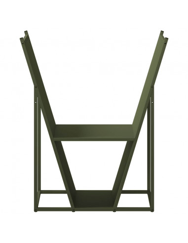 Rastrelliera per Legna da Ardere Verde Oliva 69,5x35x81 cm