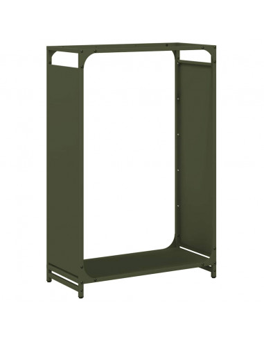 Rastrelliera per Legna da Ardere Verde Oliva 60x28x90 cm