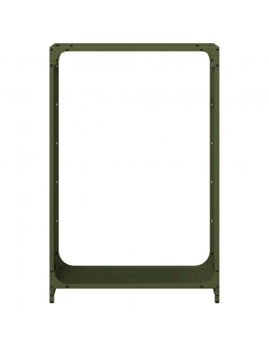 Rastrelliera per Legna da Ardere Verde Oliva 60x28x90 cm