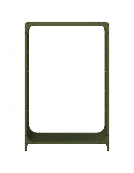 Rastrelliera per Legna da Ardere Verde Oliva 60x28x90 cm