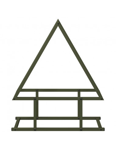 Rastrelliera per Legna da Ardere Verde Oliva 50x25x60 cm