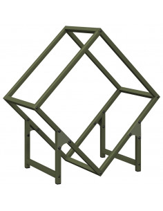 Rastrelliera per Legna da Ardere Verde Oliva 50x25x50 cm 2