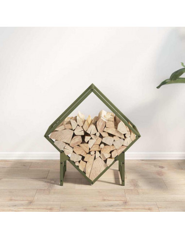 Rastrelliera per Legna da Ardere Verde Oliva 50x25x50 cm