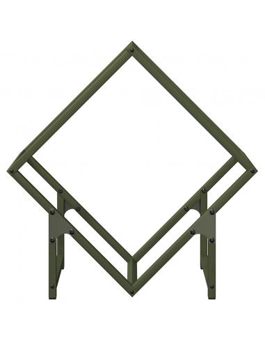 Rastrelliera per Legna da Ardere Verde Oliva 50x25x50 cm