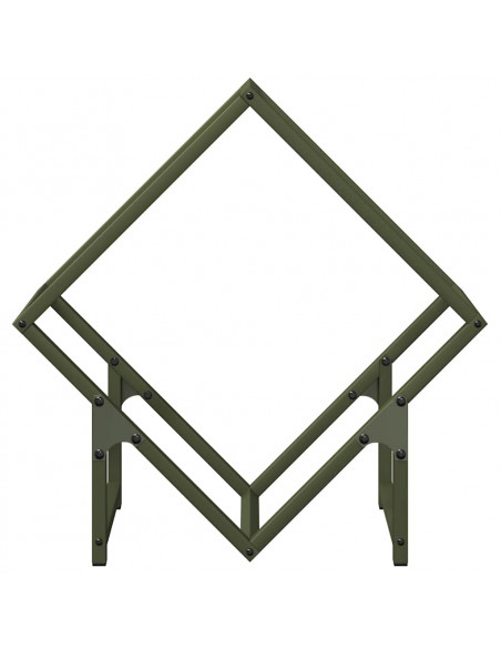 Rastrelliera per Legna da Ardere Verde Oliva 50x25x50 cm