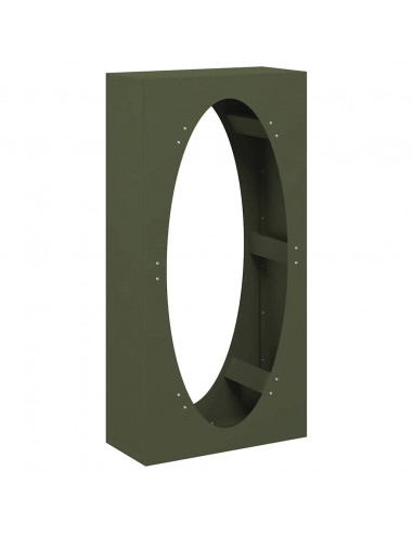 Rastrelliera per Legna da Ardere Verde Oliva 50x23x100 cm