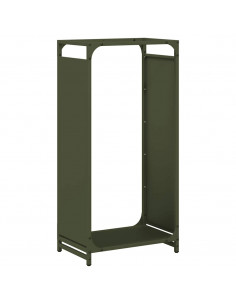 Rastrelliera per Legna da Ardere Verde Oliva 44x28x90 cm 2