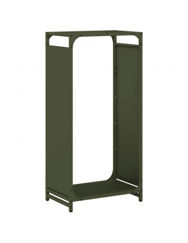Rastrelliera per Legna da Ardere Verde Oliva 44x28x90 cm