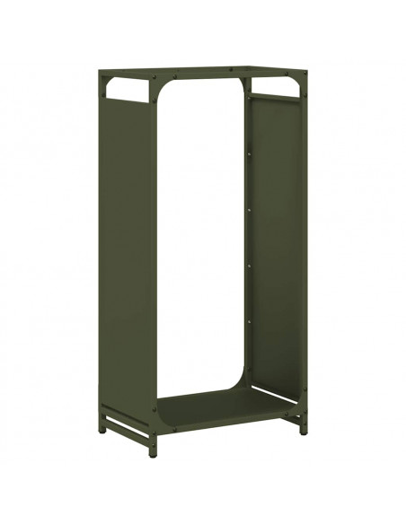 Rastrelliera per Legna da Ardere Verde Oliva 44x28x90 cm