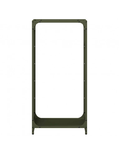 Rastrelliera per Legna da Ardere Verde Oliva 44x28x90 cm