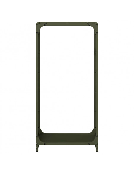 Rastrelliera per Legna da Ardere Verde Oliva 44x28x90 cm