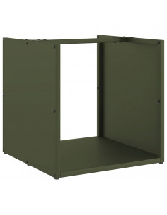 Rastrelliera per Legna da Ardere Verde Oliva 40x40x40 cm 2