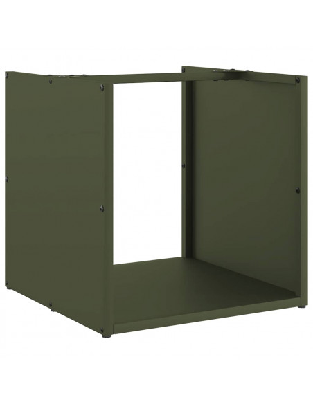 Rastrelliera per Legna da Ardere Verde Oliva 40x40x40 cm