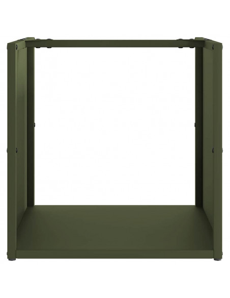 Rastrelliera per Legna da Ardere Verde Oliva 40x40x40 cm