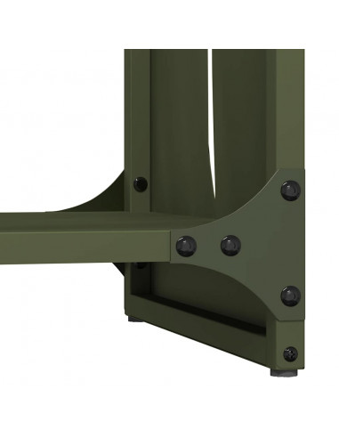 Rastrelliera per Legna da Ardere Verde Oliva 40x30x80 cm