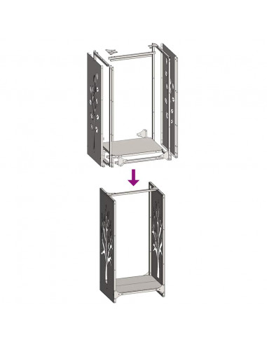 Rastrelliera per Legna da Ardere Verde Oliva 40x30x80 cm
