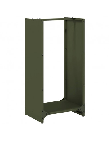 Rastrelliera per Legna da Ardere Verde Oliva 40x30x80 cm