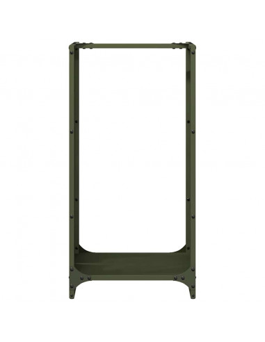 Rastrelliera per Legna da Ardere Verde Oliva 40x30x80 cm