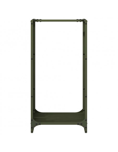 Rastrelliera per Legna da Ardere Verde Oliva 40x30x80 cm