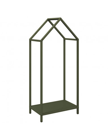 Rastrelliera per Legna da Ardere Verde Oliva 40x25x90 cm