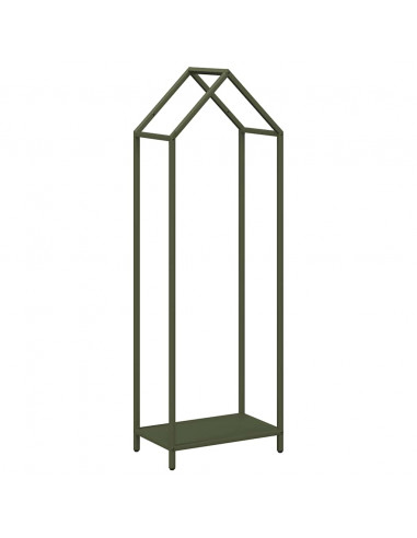 Rastrelliera per Legna da Ardere Verde Oliva 40x25x120 cm