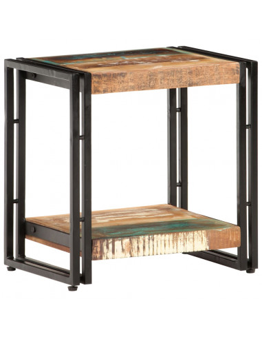 Tavolino Laterale 40x30x40 cm in Legno Massello di Recupero