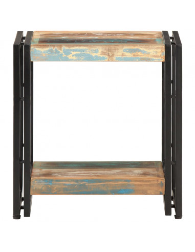 Tavolino Laterale 40x30x40 cm in Legno Massello di Recupero