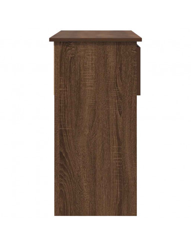 Tavolo Consolle con Cassetti Rovere Marrone 85,5x38,5x74,5 cm