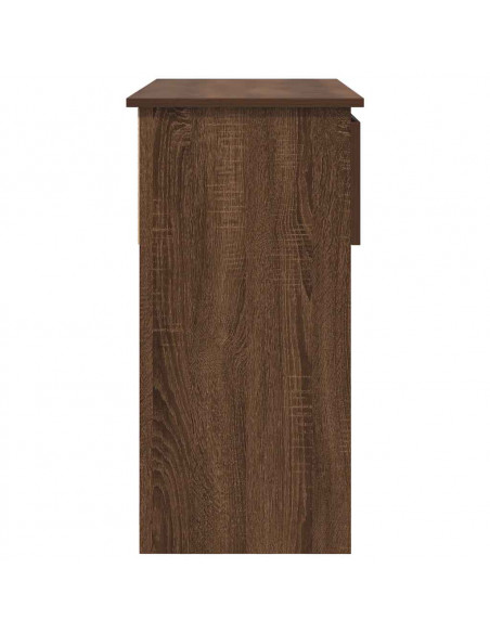 Tavolo Consolle con Cassetti Rovere Marrone 85,5x38,5x74,5 cm