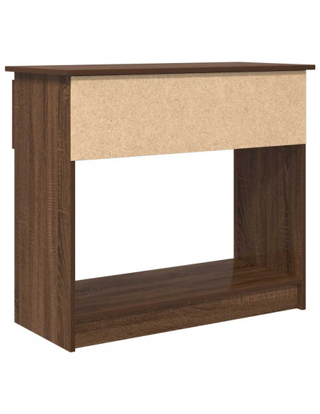 Tavolo Consolle con Cassetti Rovere Marrone 85,5x38,5x74,5 cm