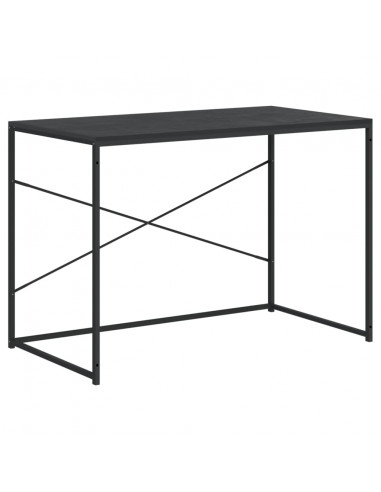 Scrivania per Computer Nera 110x60x70 cm in Legno Multistrato