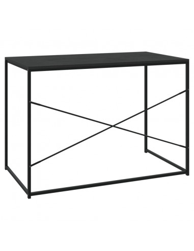 Scrivania per Computer Nera 110x60x70 cm in Legno Multistrato