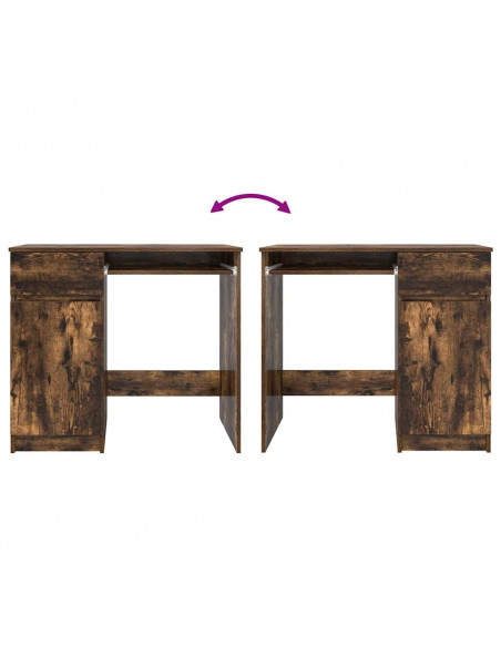 Scrivania Rovere Fumo 86x49x76 cm in Legno Multistrato