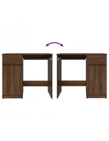 Scrivania Rovere Marrone 86x49x76 cm in Legno Multistrato