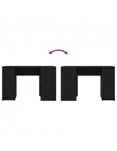 Scrivania Rovere Nera 120x42x76 cm in Legno Multistrato