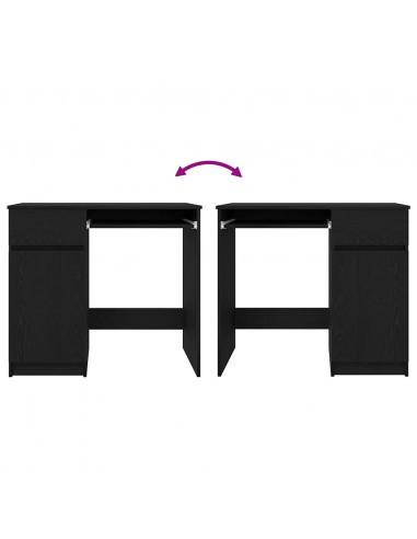 Scrivania Rovere Nera 86x49x76 cm in Legno Multistrato