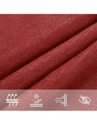 Vela Parasole 160 g/m² Rossa 4,5x4,5x4,5 m in HDPE