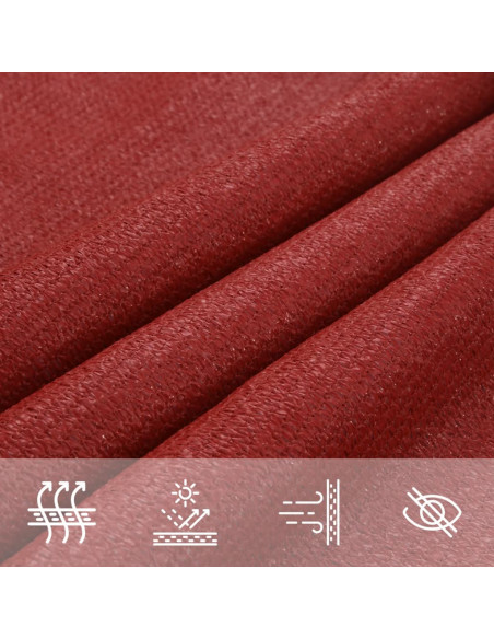 Vela Parasole 160 g/m² Rossa 4,5x4,5x4,5 m in HDPE
