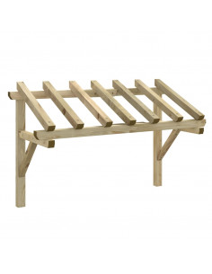 Tettoia per Porta d'Ingresso 200x100x100 cm in Legno di Pino 2