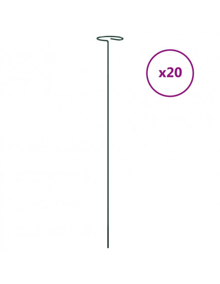 Supporti per Piante da Giardino 20 pz Verde Scuro 61 cm Acciaio