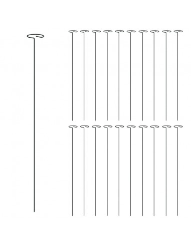 Supporti per Piante da Giardino 20 pz Verde Scuro 61 cm Acciaio