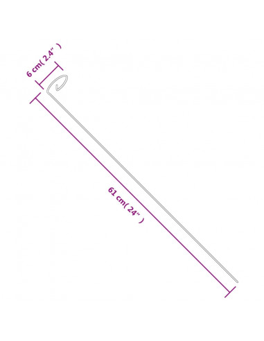 Supporti per Piante da Giardino 20 pz Verde Scuro 61 cm Acciaio