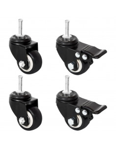 Ruote per Fioriera 4 pz Nere 8x3,5x8 cm Ferro 2