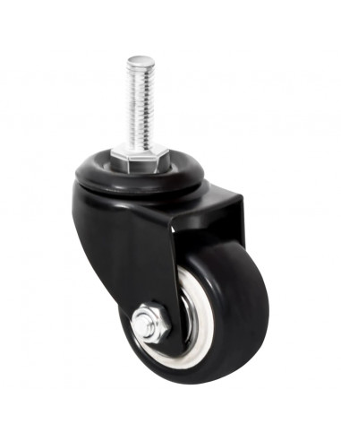 Ruote per Fioriera 4 pz Nere 8x3,5x8 cm Ferro